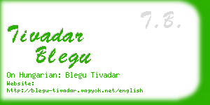 tivadar blegu business card